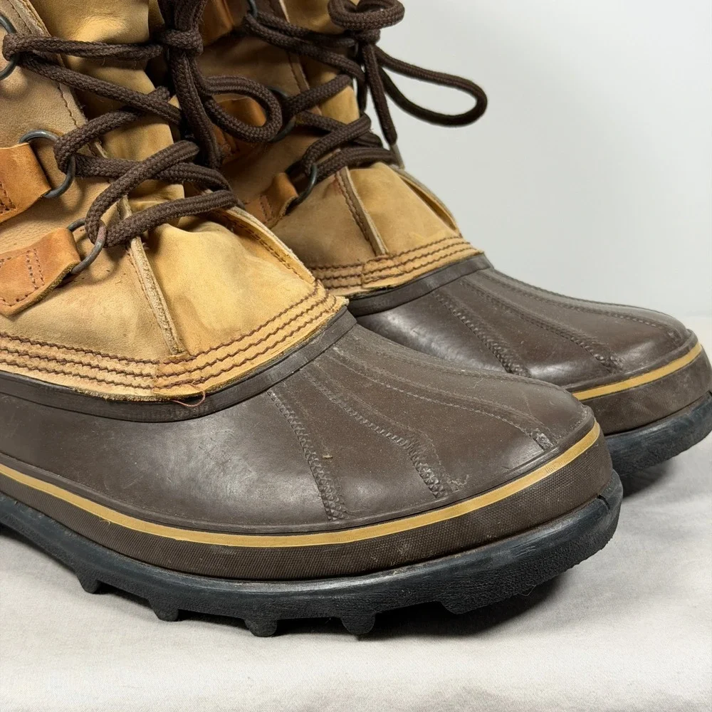 Sorel Bighorn Boots Mens Size 11 Brown Leather Waterproof Insulated Snow Winter